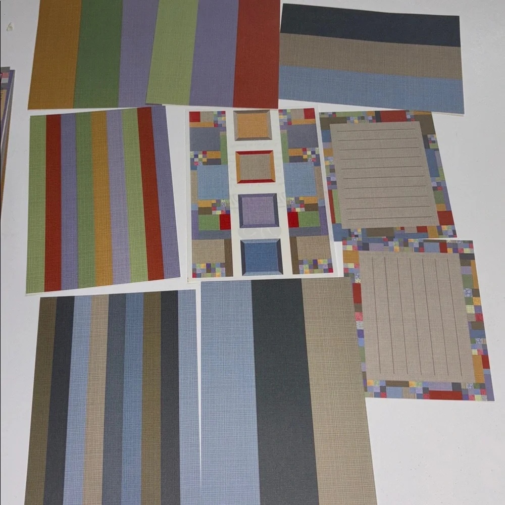 Creative Memories Colorful Quilt Pattern Paper Kits Y2K stickers